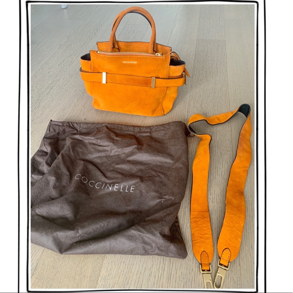 SUEDE TOTE BAG COCCINELLE 🧡